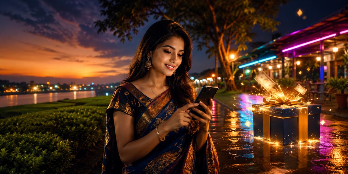 রংপুরের চা বাগানের পটভূমিতে মোবাইল থেকে ক্যাসিনো খেলা উপভোগ